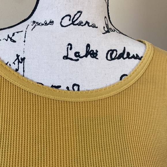 Waffle texture long sleeve top. In mustard yellow brand BP by Nordstrom - Picture 4 of 11
